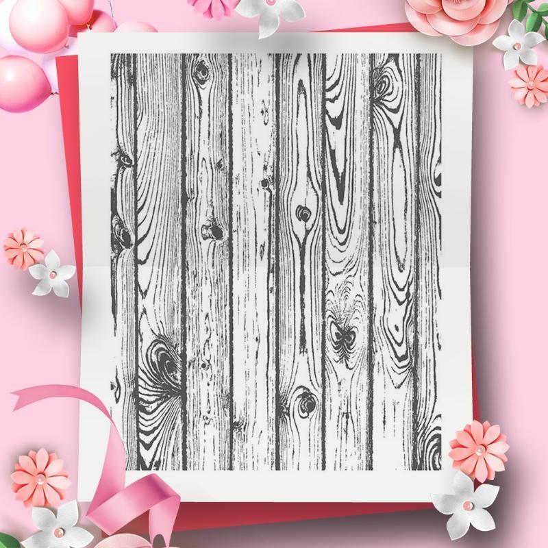 Wood Grain Silicone Clear Seal Stamp DIY Scrapbooking Emboss Photo Album Decor