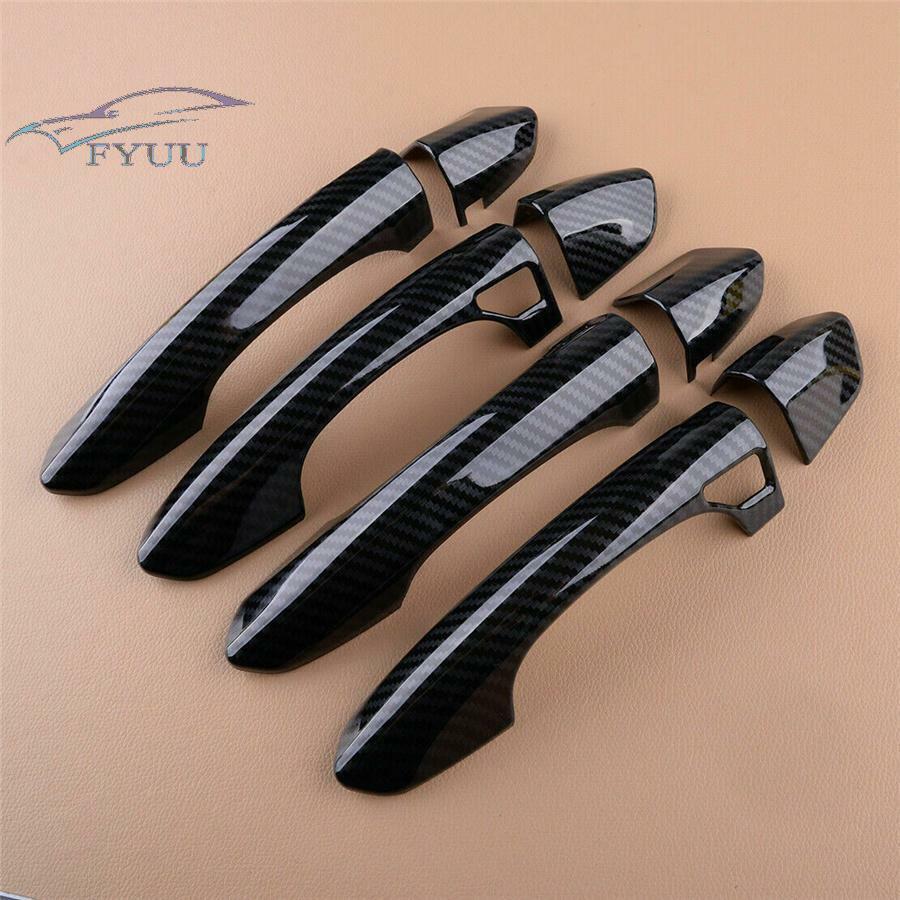 8PCS Carbon Fiber Look Smart Door Handle Cover Trim For Ford Fusion Mondeo 13-19