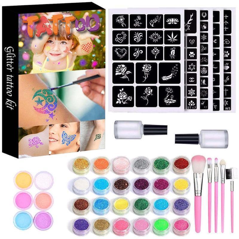 Glitter Tattoo Sets Easy To Use Kids Temporary Sparkle Tattoos Great Gifts