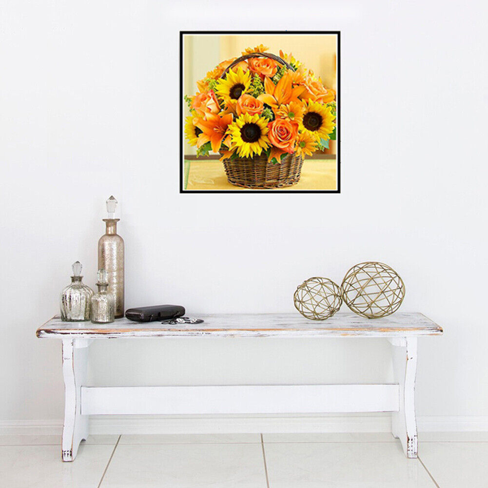 5D DIY Diamond Painting Sunflowers Cross Stitch Embroidery Rhinestones Kits