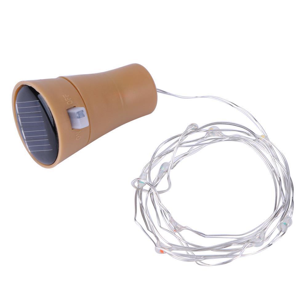 1m 10 LED Bottle Stopper Waterproof Solar Energy String Light(Multicolor)