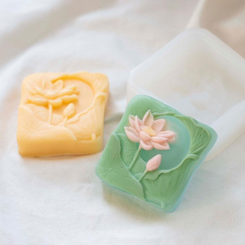 Silicone Lotus Flower Shape Soap Mould Food Grade Silicone Material Mousse Molds