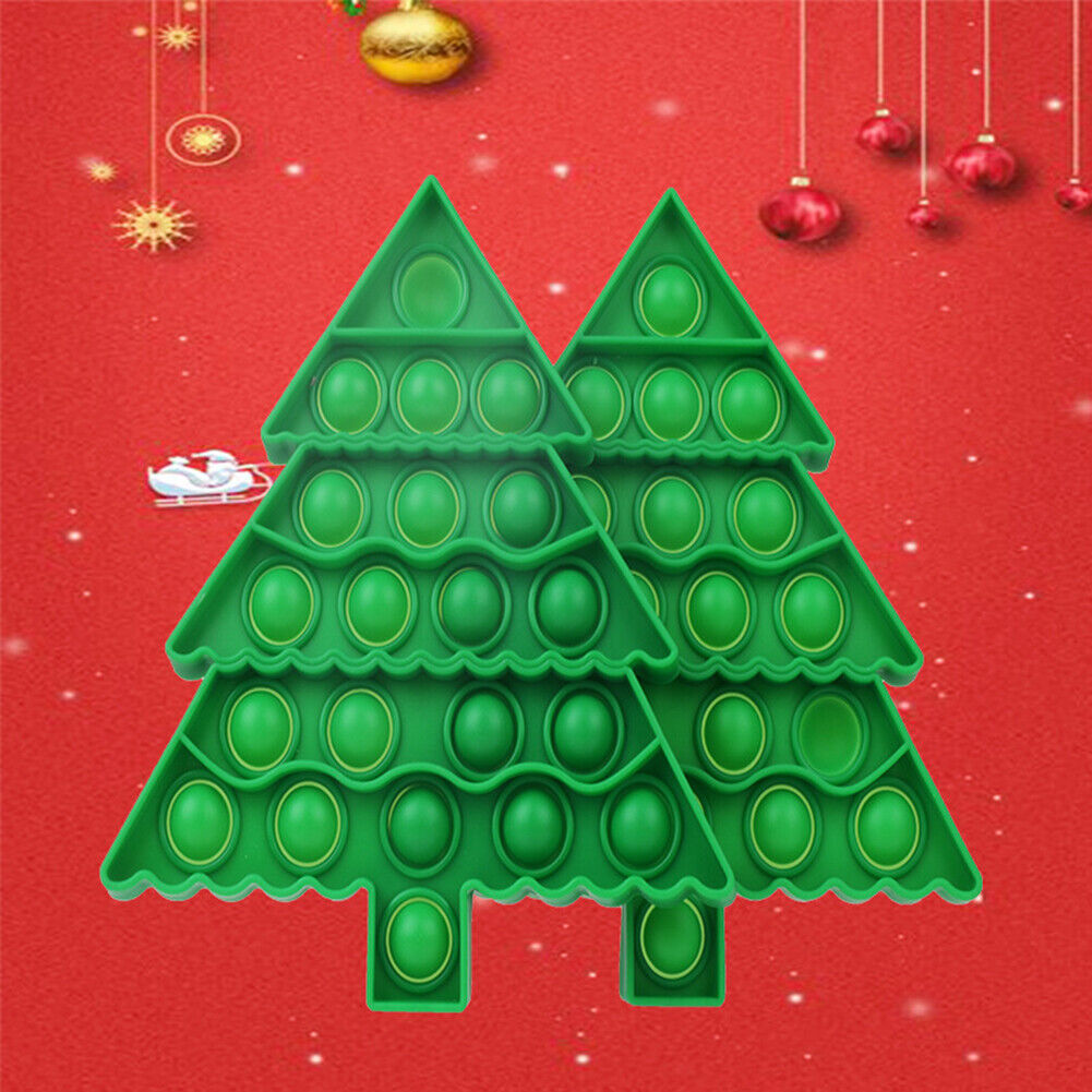 Green Christmas Tree Push Bubble Autism Antistress Sensory Squeezing Gift