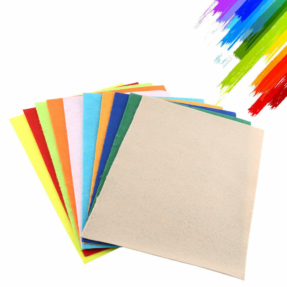 10pcs Mix Color Squares Non Woven Felt Fabric Sheets For Kids DIY Art Handcraft