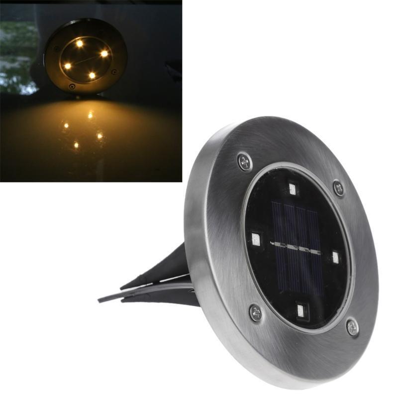 Solar Underground 4 LED Deck Buried Light Outdoor Path Garden Path Floor Lamp