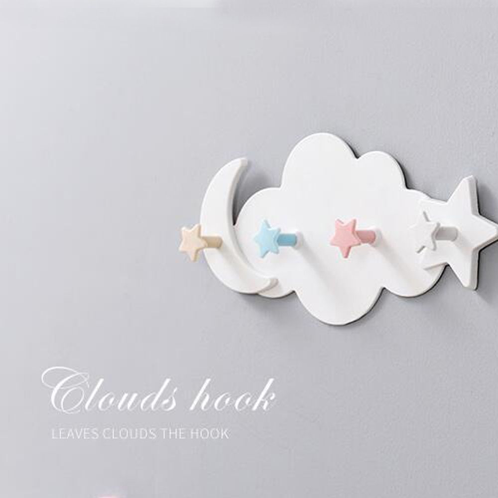 Clothes Hanging Hat Shelf Wall Rack Cloud Hooks Adhesive Hook Hanger Holder