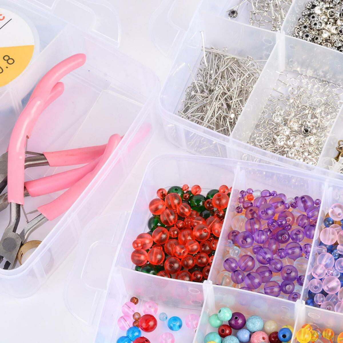 1506x Jewelry Making Supplies Kit Earrings DIY Bracelets Extension Chain