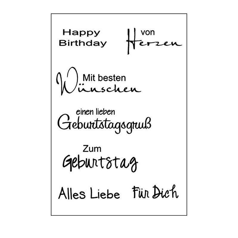 German Words DIY Silicone Clear Stamp Cling Seal Scrapbook Embossing Album Decor
