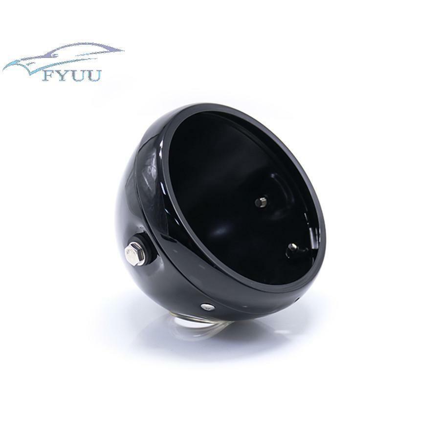 5.5" Universal Modified Motorcycle Headlamp Headlight Cover Housing Bright Black