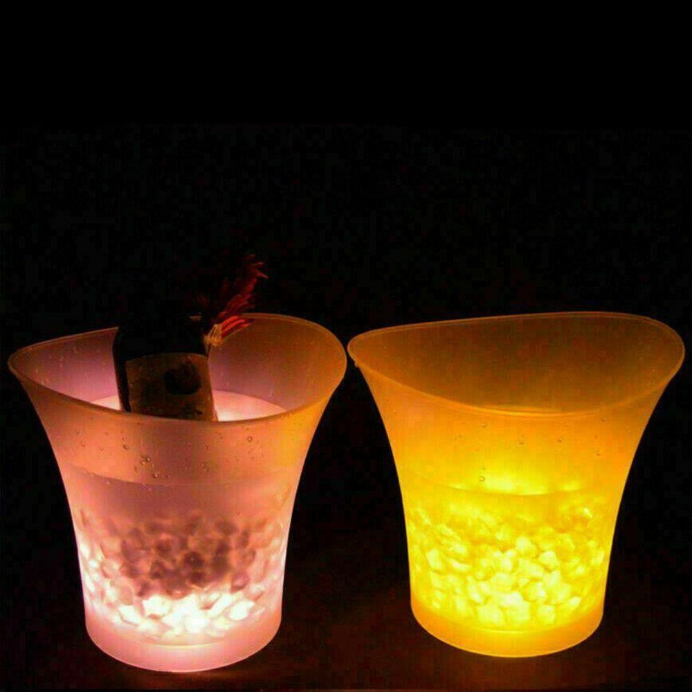 Light Up Bar Wine Drinks Cooler Table Light LED Ice Bucket 5L Color Changing