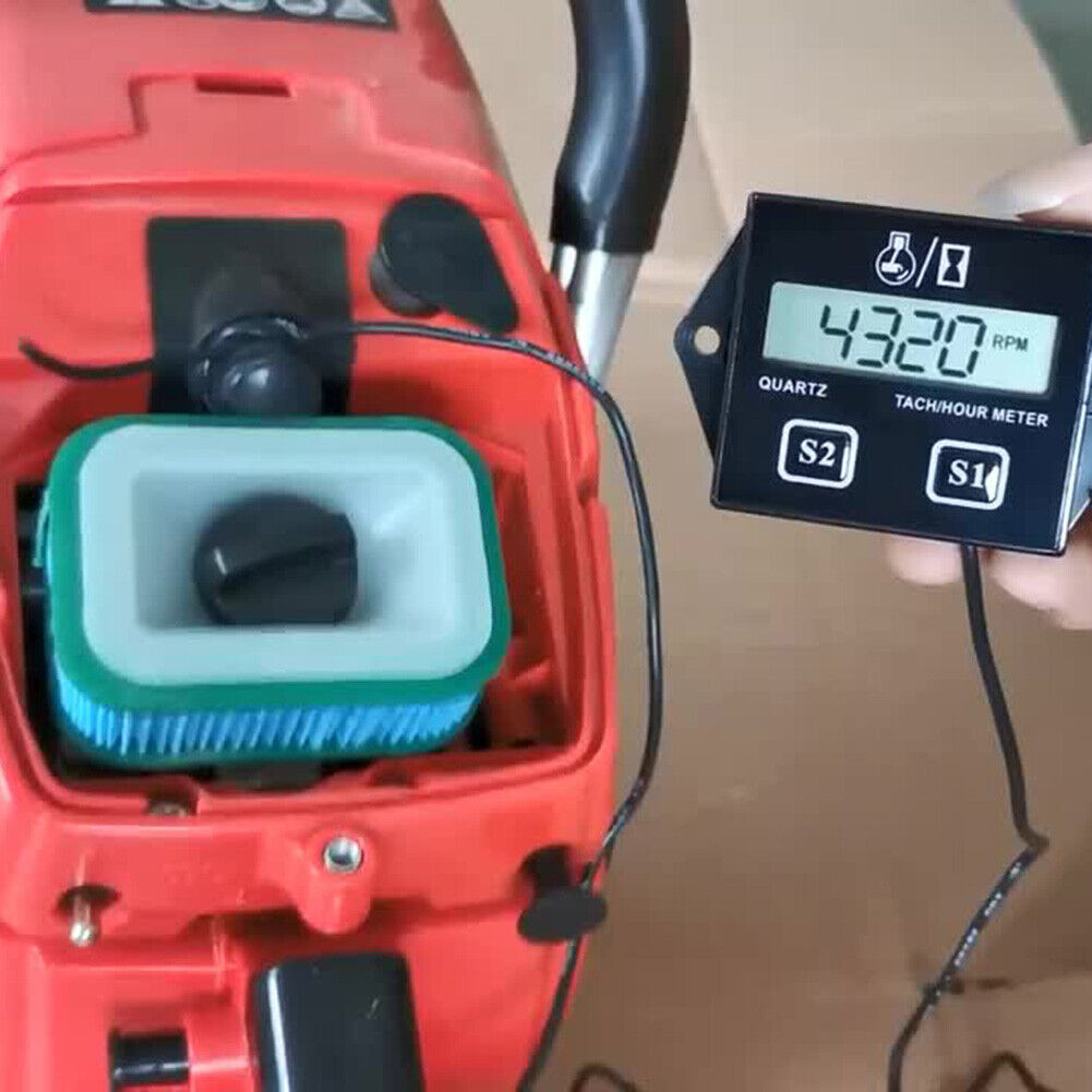 Digital Motorcycle Tach Hour Meter Motorbike Boat Engine Gauge Tachometer