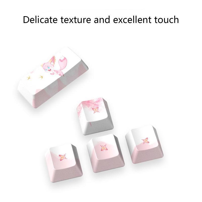 PBT Dream Flowers Keycaps for Mechanical Keyboard ENTER SPACE DIRECTION 8Pcs