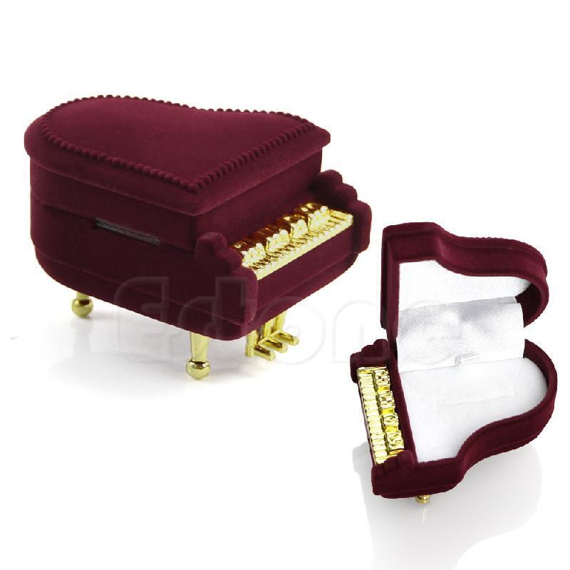 Velvet Piano Ring Elegant Box Earring Pendant Jewelry  Wedding ring Case