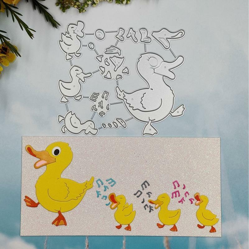 Singing Baby Mother Ducks Metal Cutting Dies Stencil DIY Scrapbooking Template
