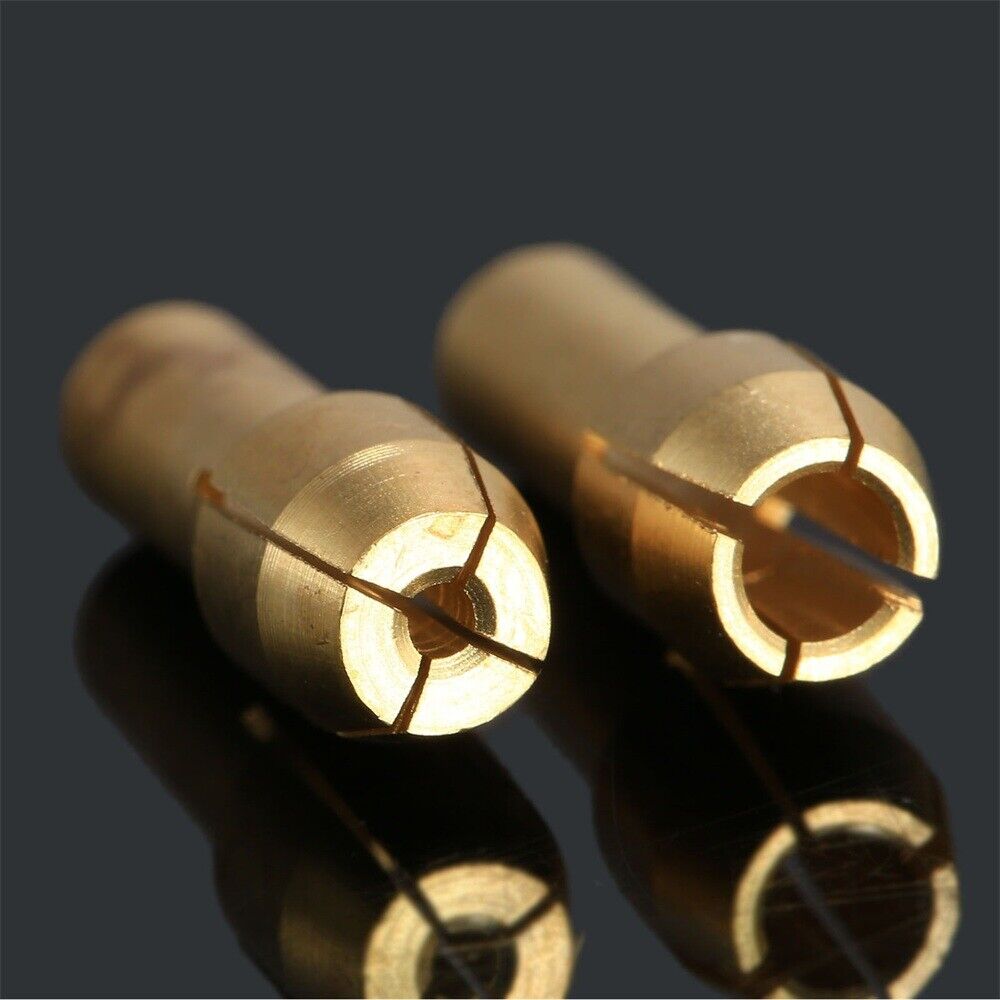 10pcs 0.5mm-3.2mm Brass Collet Chuck Bits & M8 Keyless Chuck Rotary Tool Kit C6B