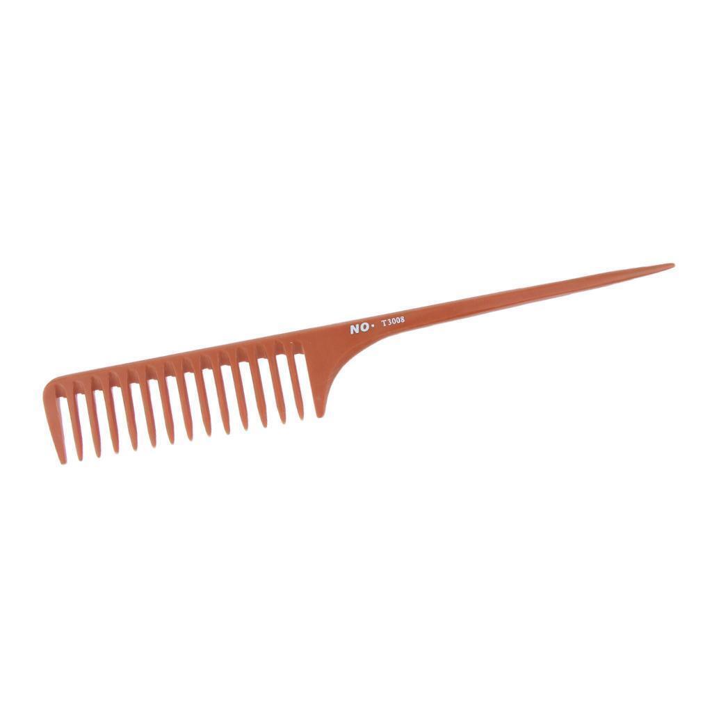 Pro Wide Teeth Hairdressing Rat Tail Comb Salon Barber Hair Sectioning Brush