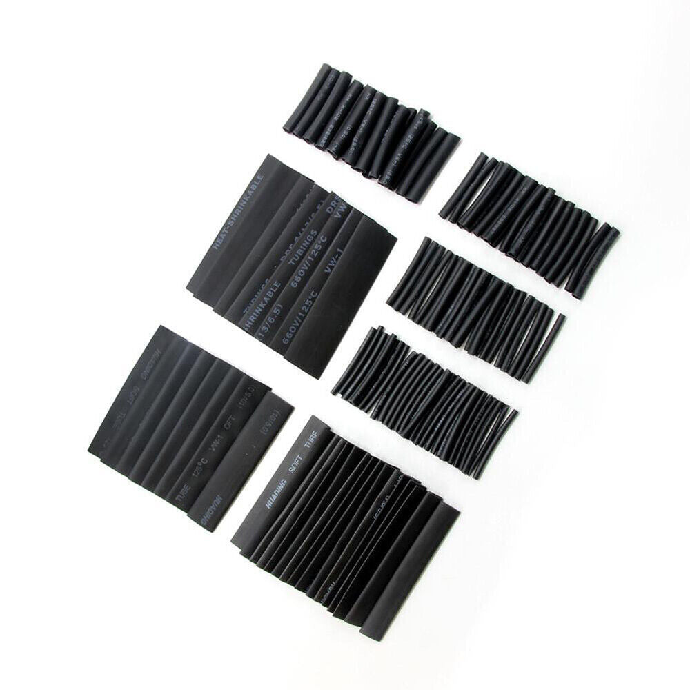 Protection Heat Shrink Sleeving Tube Assortment Kit 2:1 Black Shrinkage Sheath