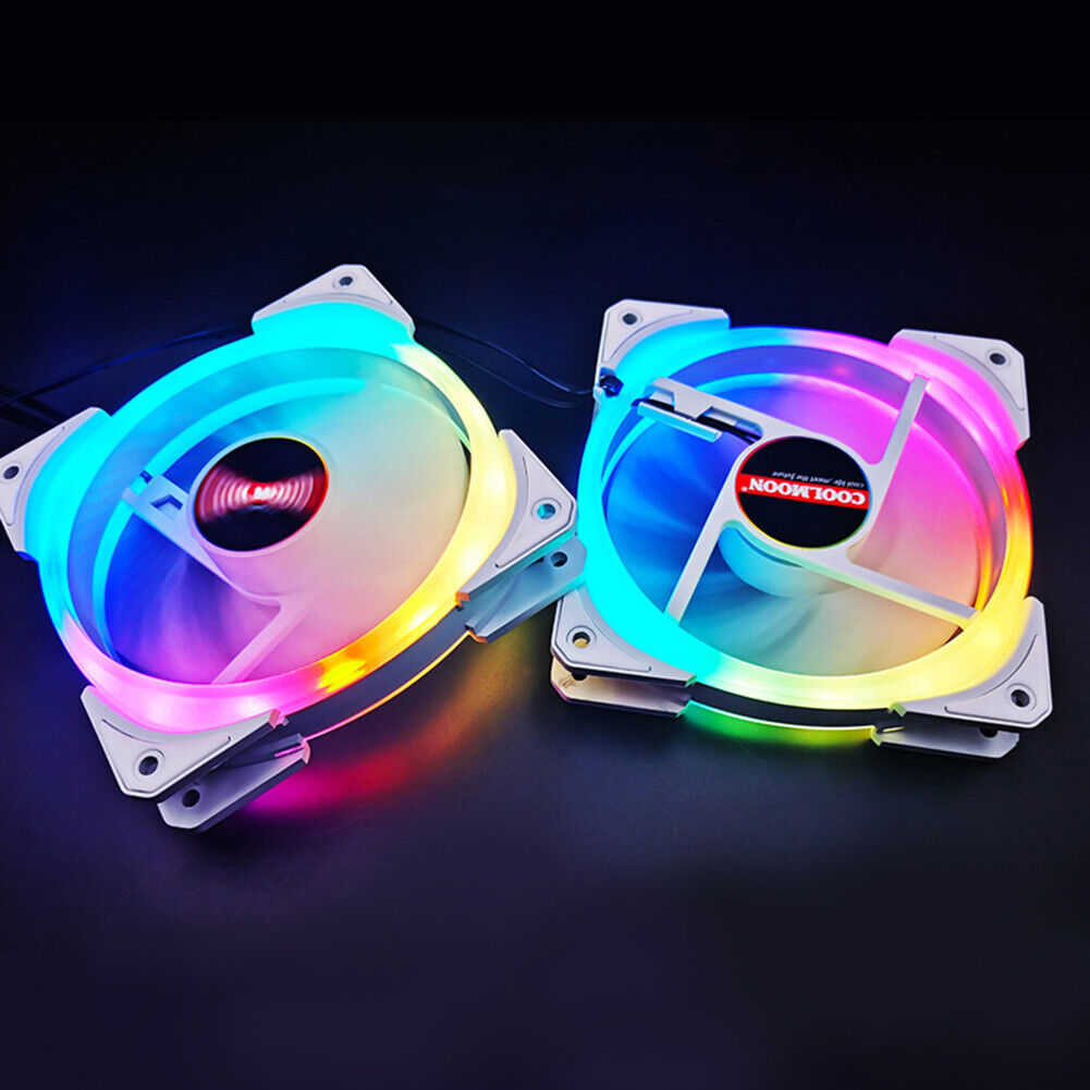 COOLMOON 12cm Cooling Fan 4Pin PWM 5V 3Pin ARGB PC Case CPU Computer Cooler