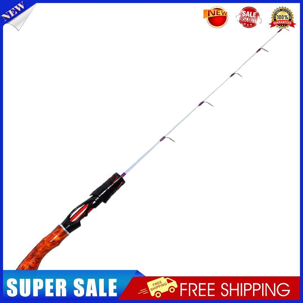 Ice Winter Fishing Rod Outdoor Feeder Wooden Handle Fishing Pole (Spinning)