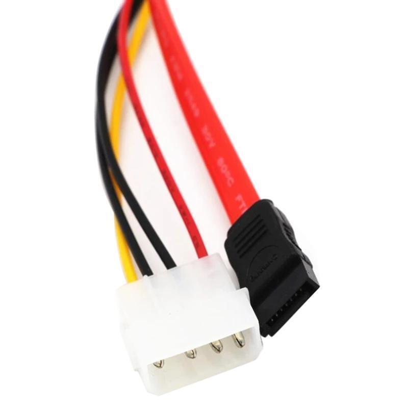 High Quality  Sata 22P 15+7 Pin Power Data Cable to 4 Pin IDE Hard Drive Adapter