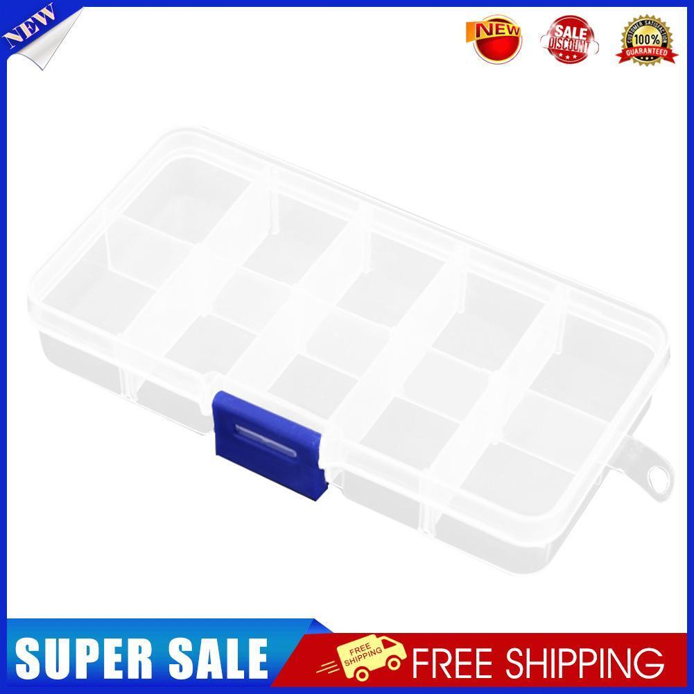 10 Grids Compartments Plastic Transparent Organizer Diamond Storage Box