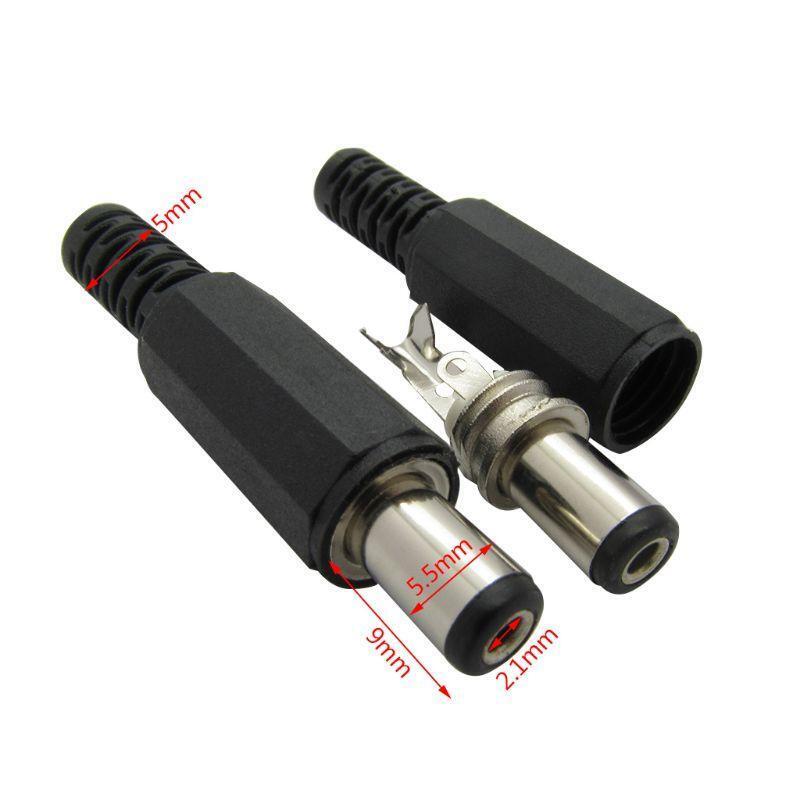 5.5x2.1mm DC Male Plug Power Supply DIY DC Barrel Connector with Shrinkle Tube