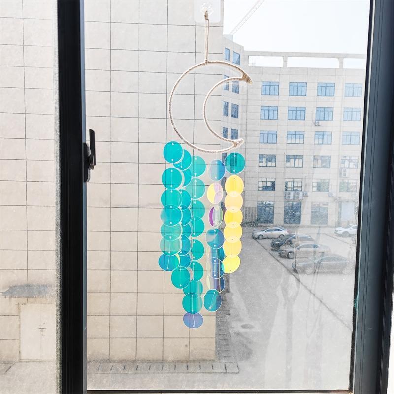 Moon Sequins Hanging Pendant Decorations for Yard Garden Room Bedroom Decor
