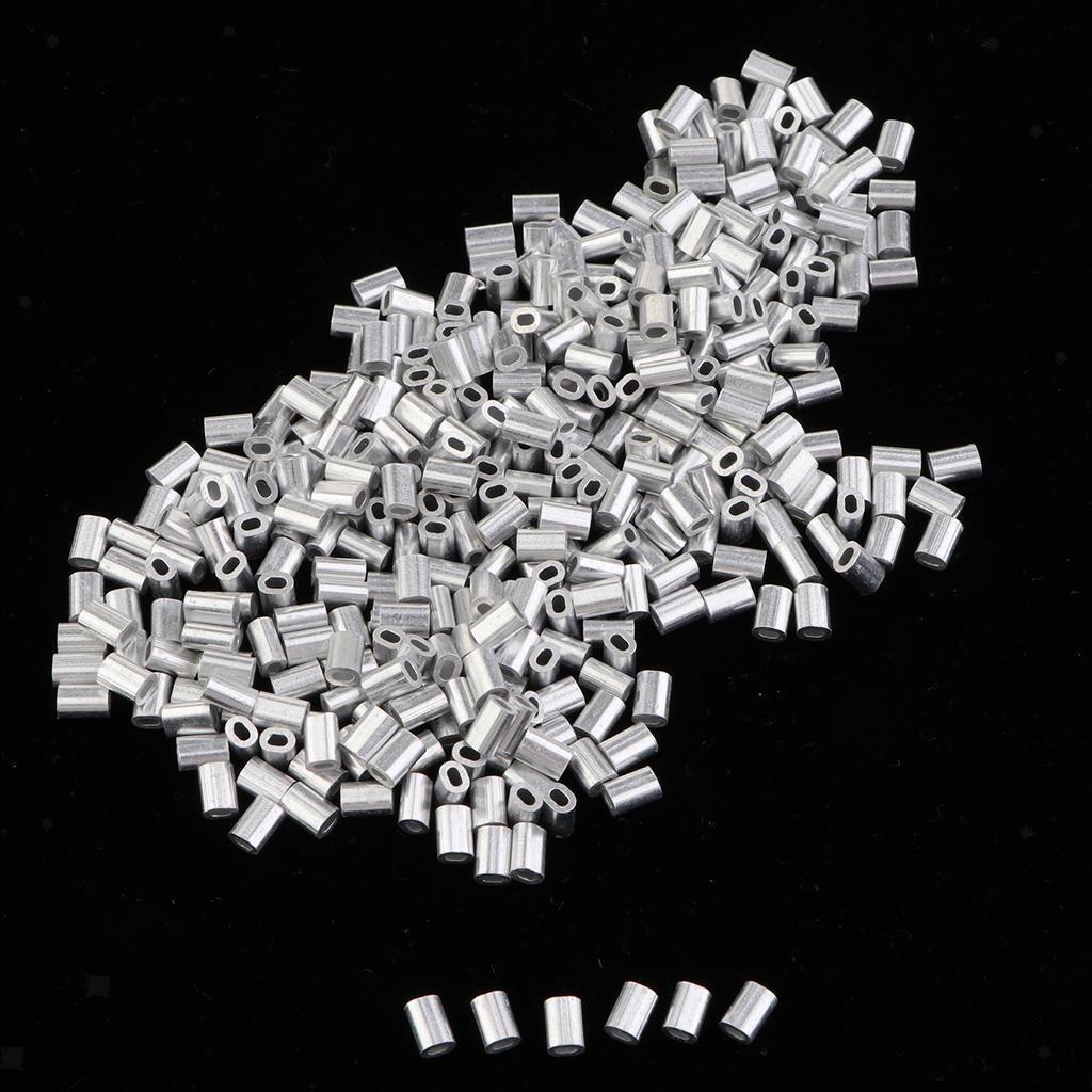 2000x Single Barrel Crimp Sleeves Mini Aluminum Crimp Connector 1mm 1.2mm