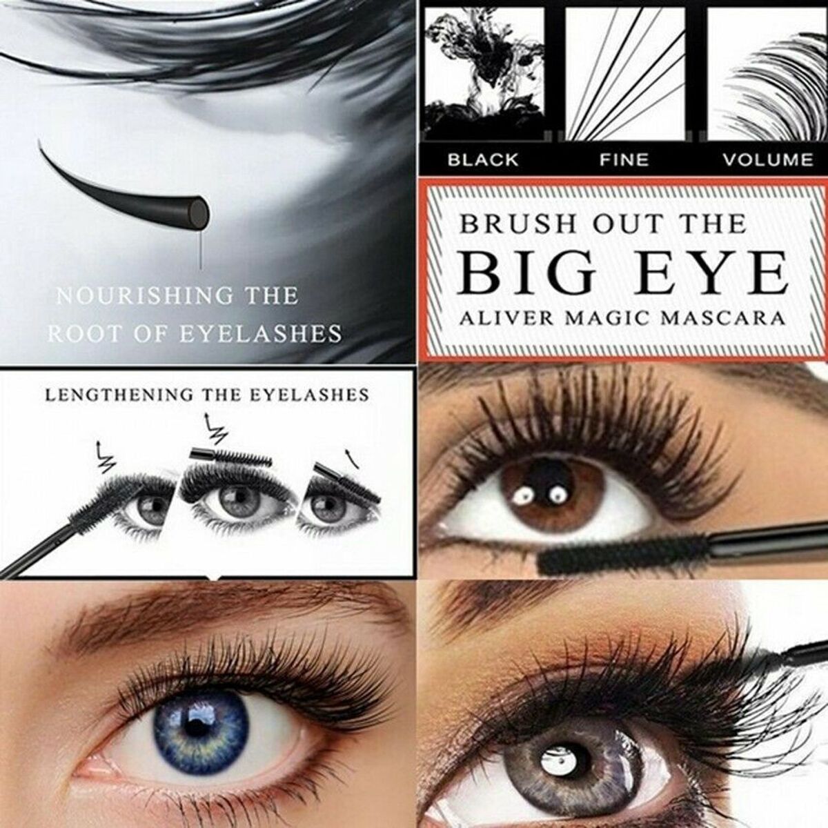 Curling Voluminous Fiber Lashes Eye Makeup Tool Extension 4D Silk Fiber Mascara