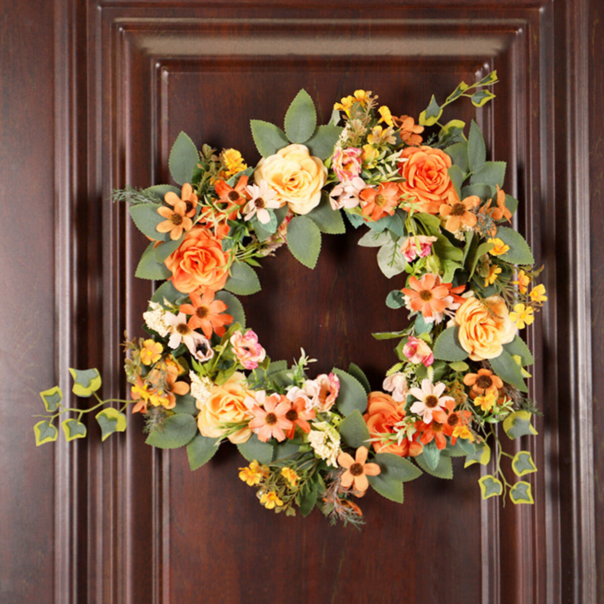 Front  Wreath   Peony Daisy Garland Window Ornament