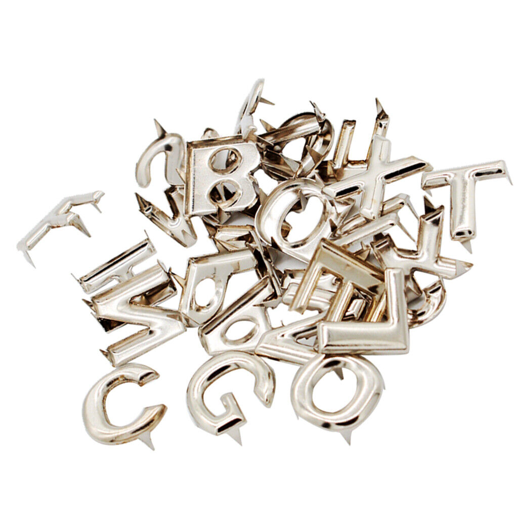 2 x 26 English Letter  Rivets Claw Studs for Bags Clothes Hats Decor