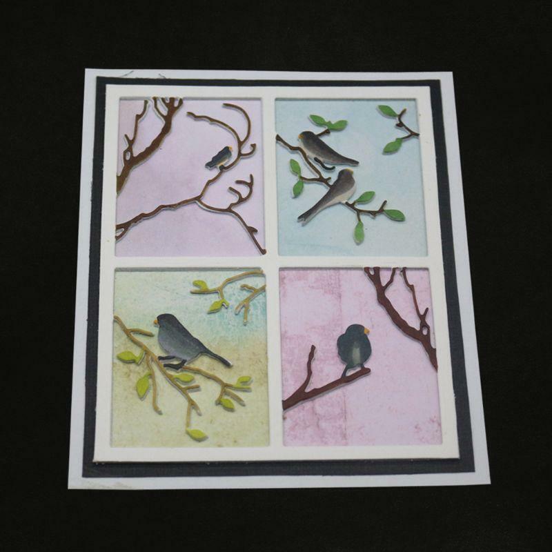 Birds on Branch Metal Cutting Dies Stencil Scrapbooking DIY Album Stamp Paper