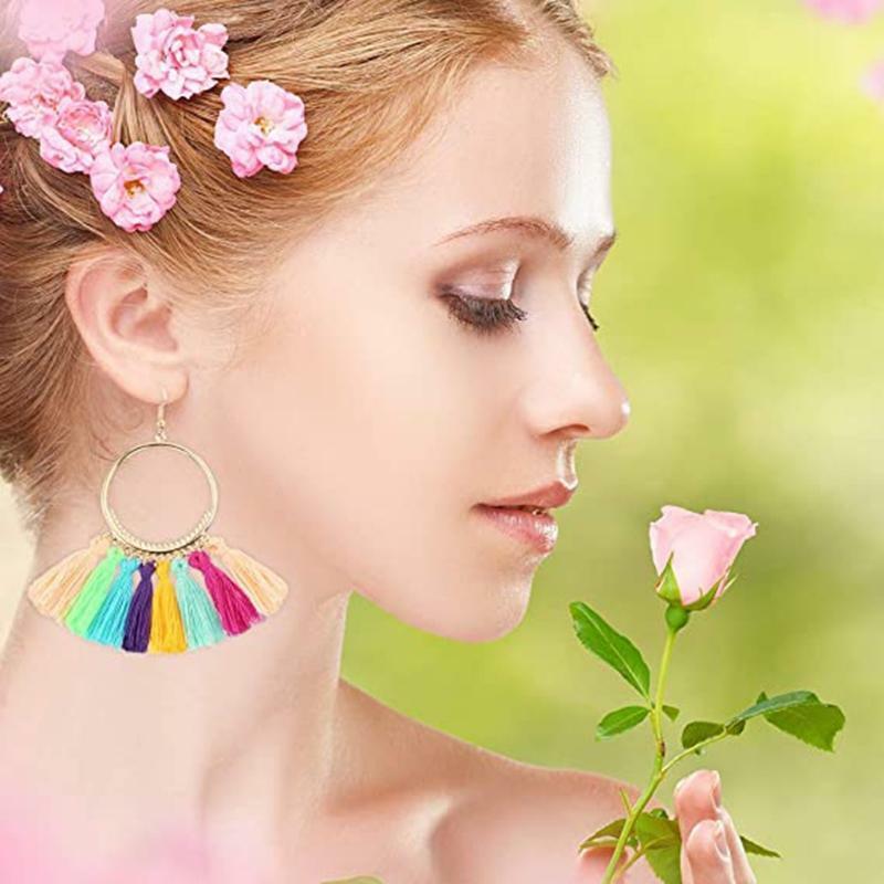 20 Pairs Fashion Colorful Earrings Set With Tassel Earrings Or Bohemian