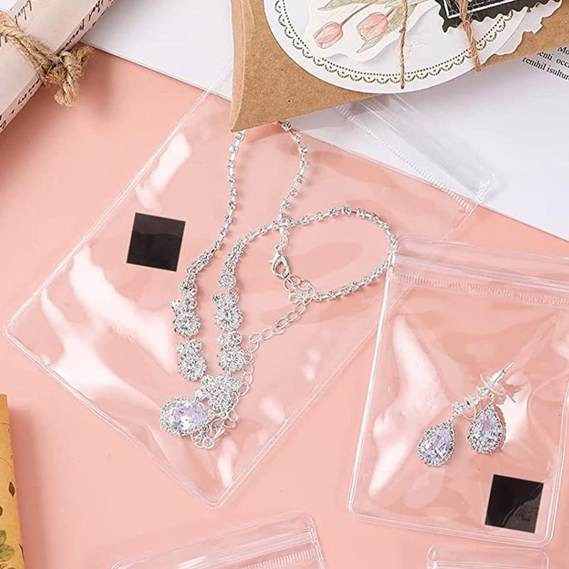 120 Pcs Transparent Ziplock Jewelry Bags for Jewelry Beads Screws Tiny Items
