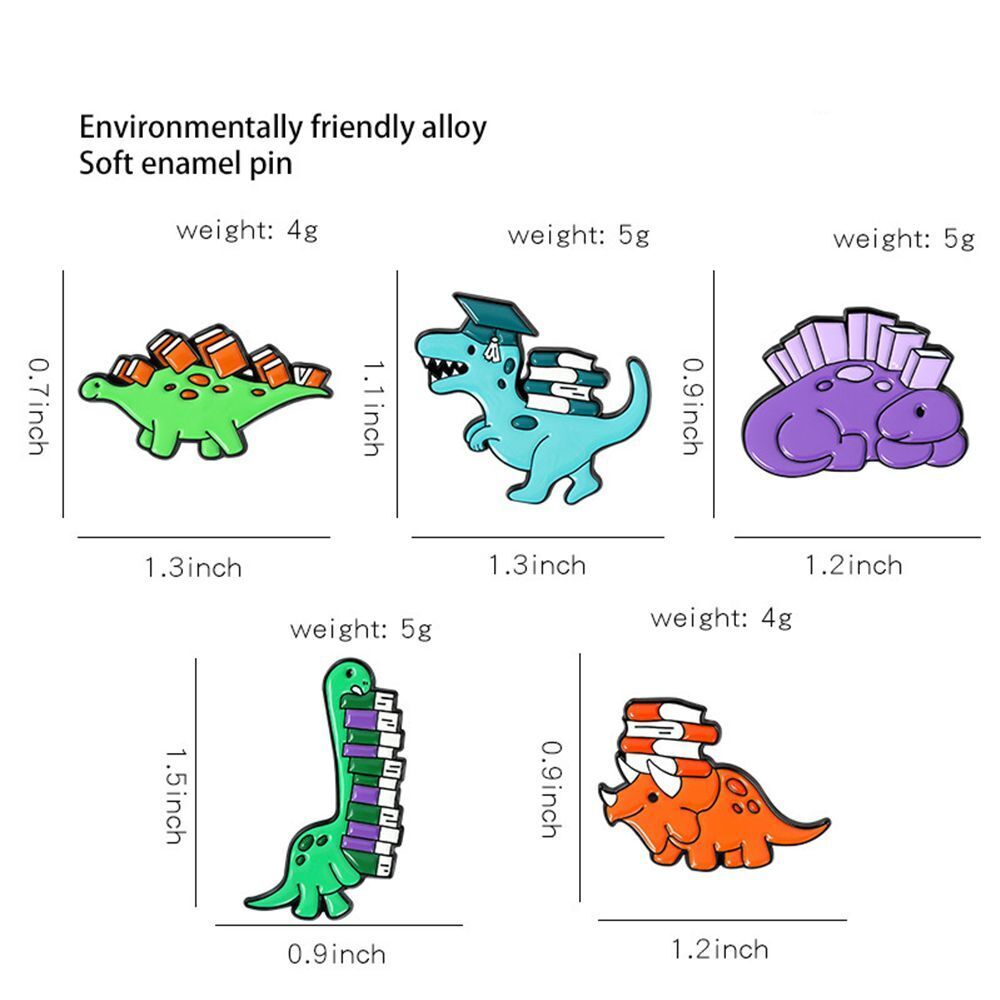 Backpacks Cute Enamel Pin Cartoon Dinosaur Brooch Lapel Pins Animal Pattern