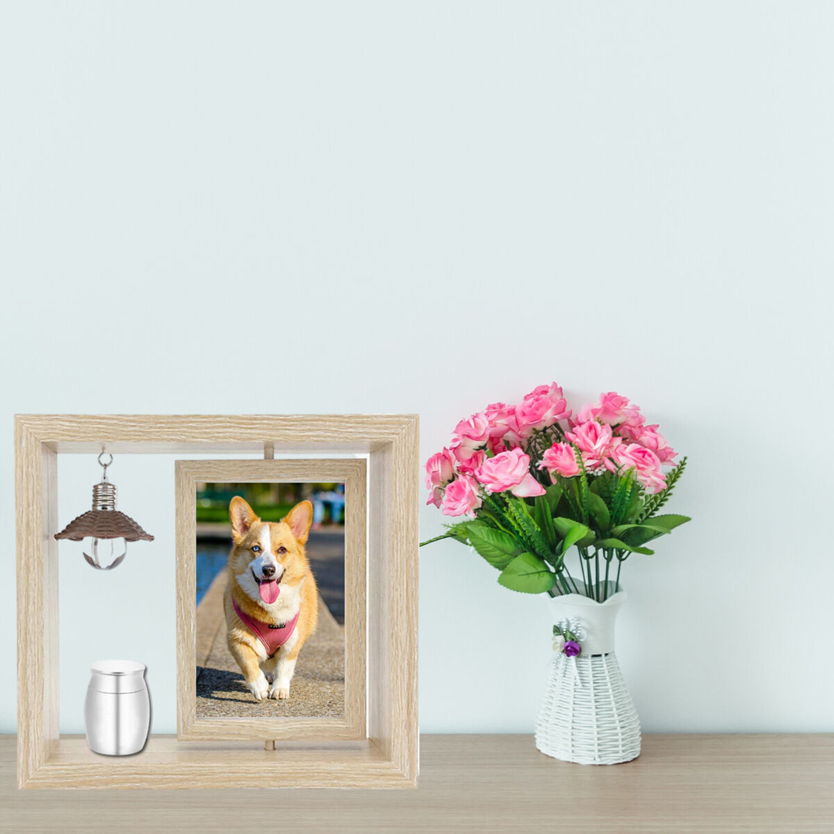 Urns Pet Photo Frame Ashes Holder Wooden Urn for Ashes Memorial Picture Frame