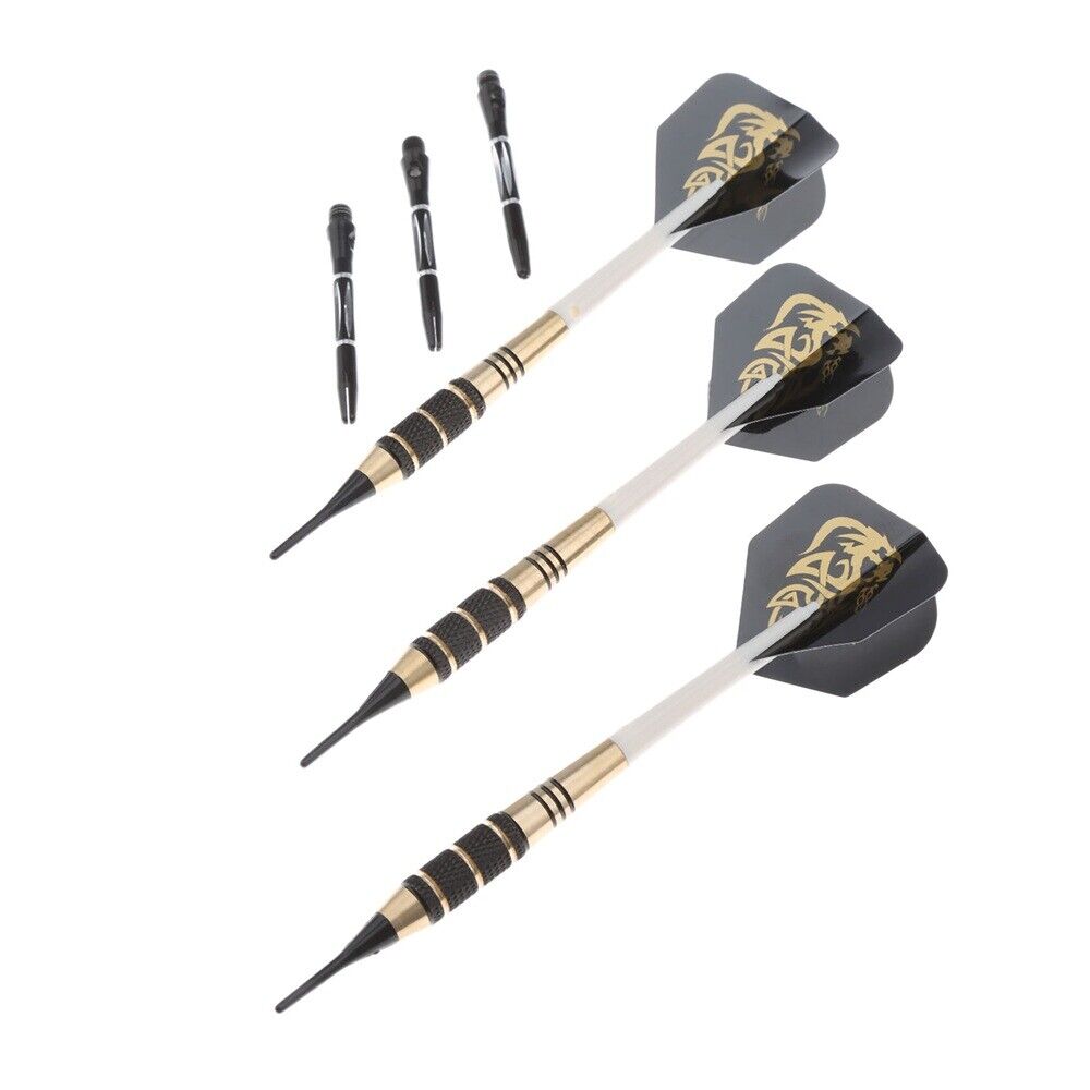 Soft Tip Brass Darts Set Dart Flights With Case 3 Pcs/Set 18 Grams Durable Use