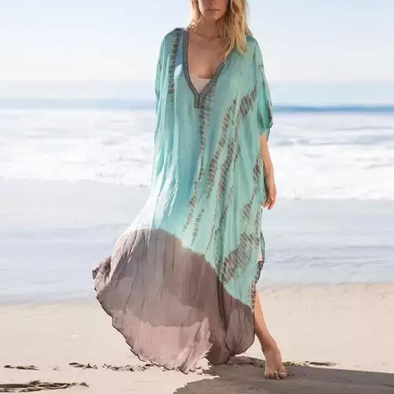 Plus Size Swimsuit Cover Up Summer Stylish Chiffon Beach Cardigan Swimwear Cover