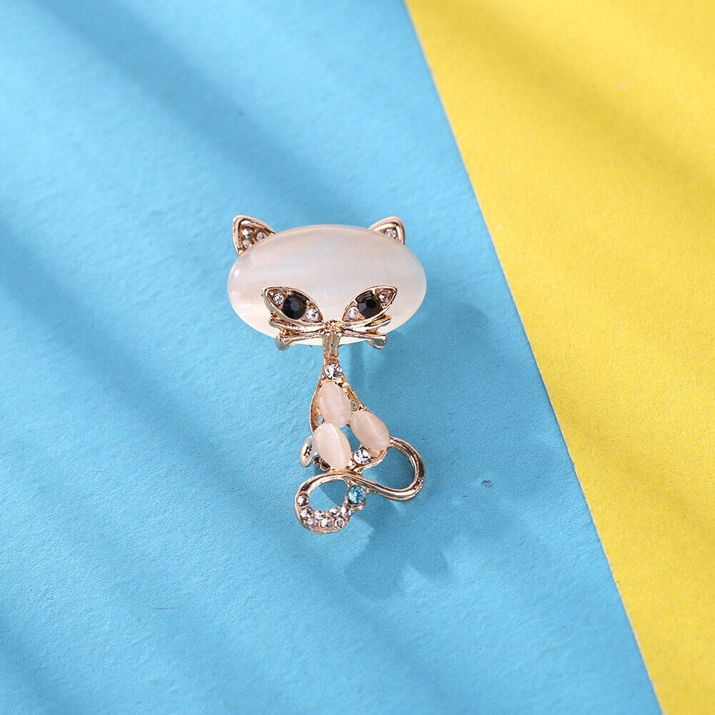 Classic Filled Opal Stone Brooches Women Animal Crystal Pin Buckle Jewelry
