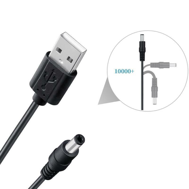 11in1 5V USB to DC 5.5x2.1mm Plug Charging Cord for Fan Speaker Router Cellphone