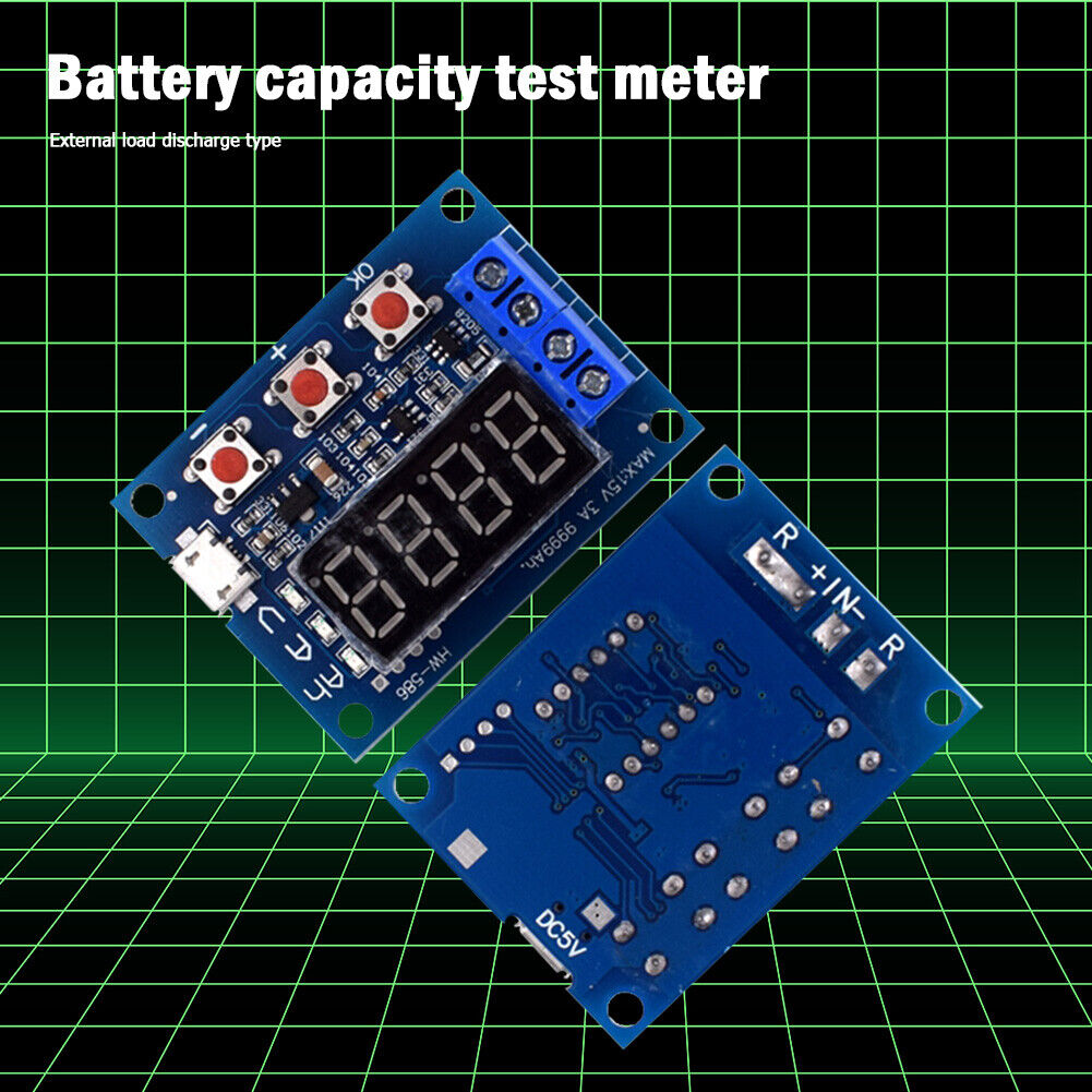 HW-586 Digital 18650 Lithium Lead-Acid Battery Capacity Tester Board Module