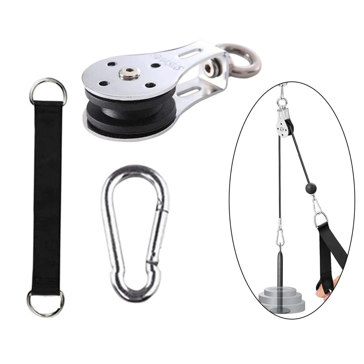 Bearing Lifting Pulley with Lanyard with Carabiner Sturdy for Rock Clmibing