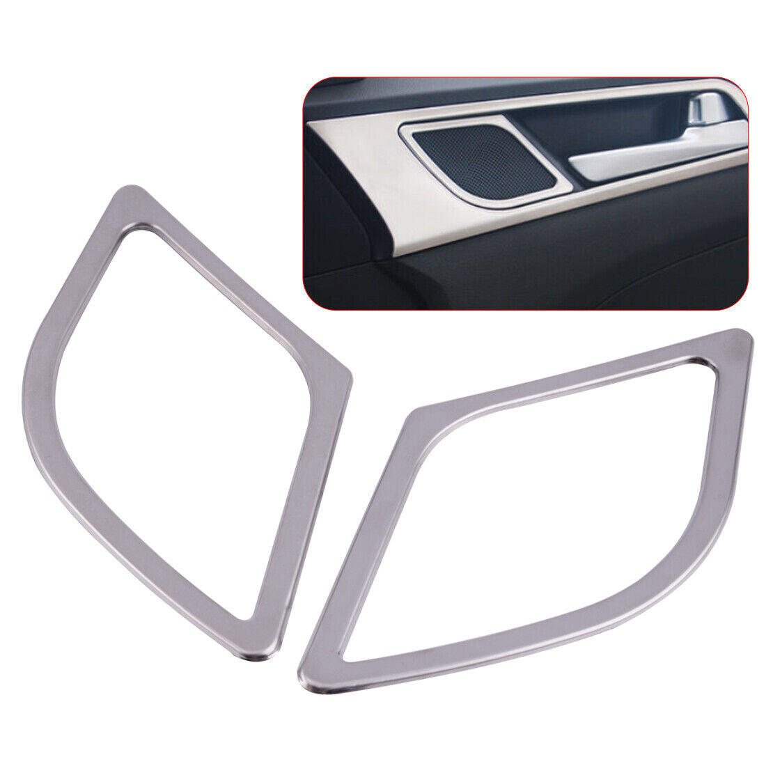 2X Stainless Steel Door Speaker Audio Trim Cover fit for Hyundai Tucson 2017 Li