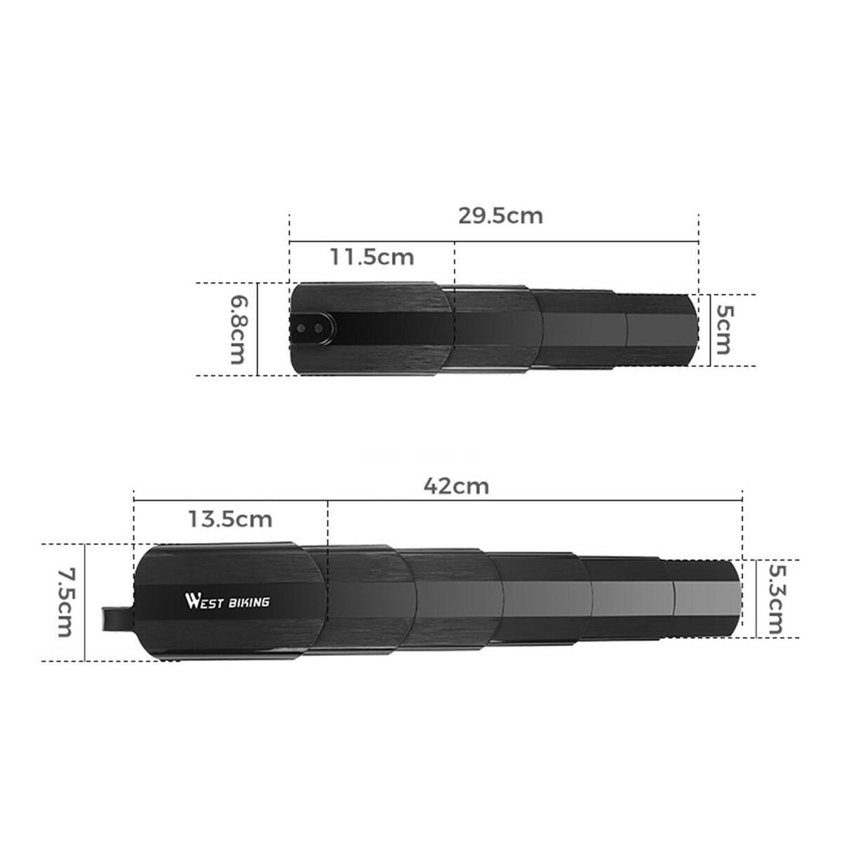 Bike Mudguard Front Rear Cycling Mud Guard Folding for Folding Bike Black