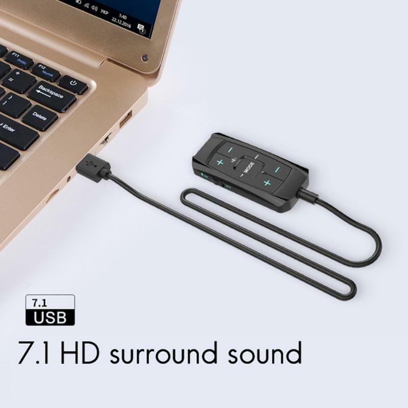 3.5mm External Sound Card USB 3.0 7.1 Surround Sound 24-Bit 96KHz Audio Adapter