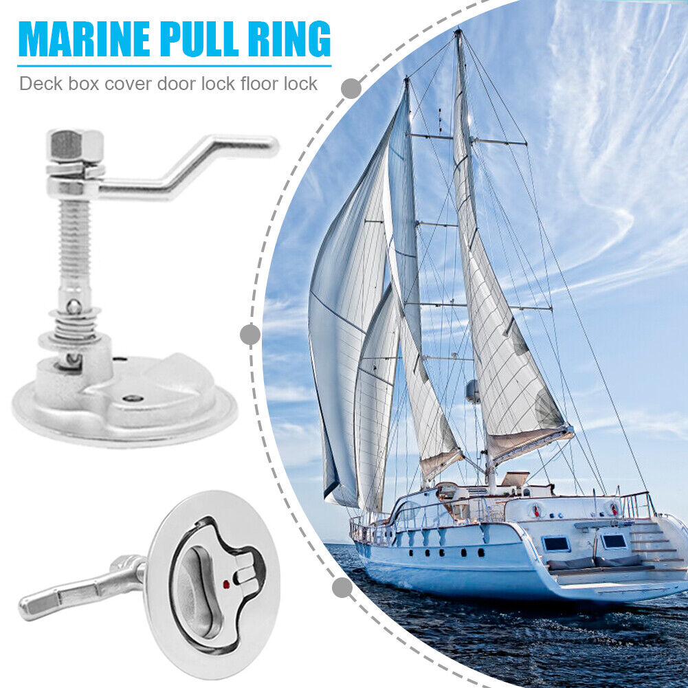 Stainless Steel Marine Boat Locker Deck Hatch Lift Pull Ring Flush Handle