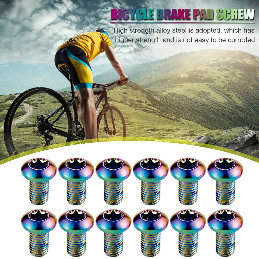 12pcs M5x10mm Disk Brake Rotor Bolts MTB Bike Brake Disc Screw (Multicolor)