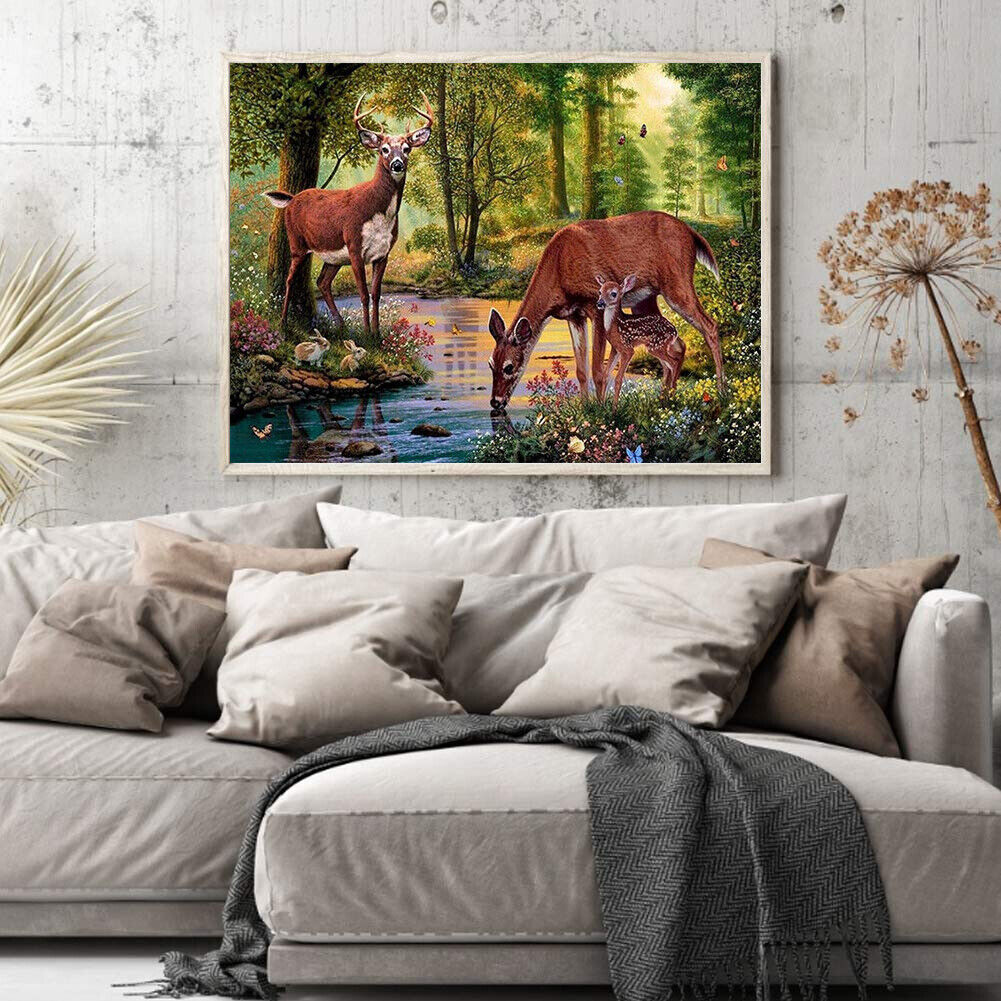 Deer 50x40cm Oil Paint By Numbers Picture DIY Painting M655