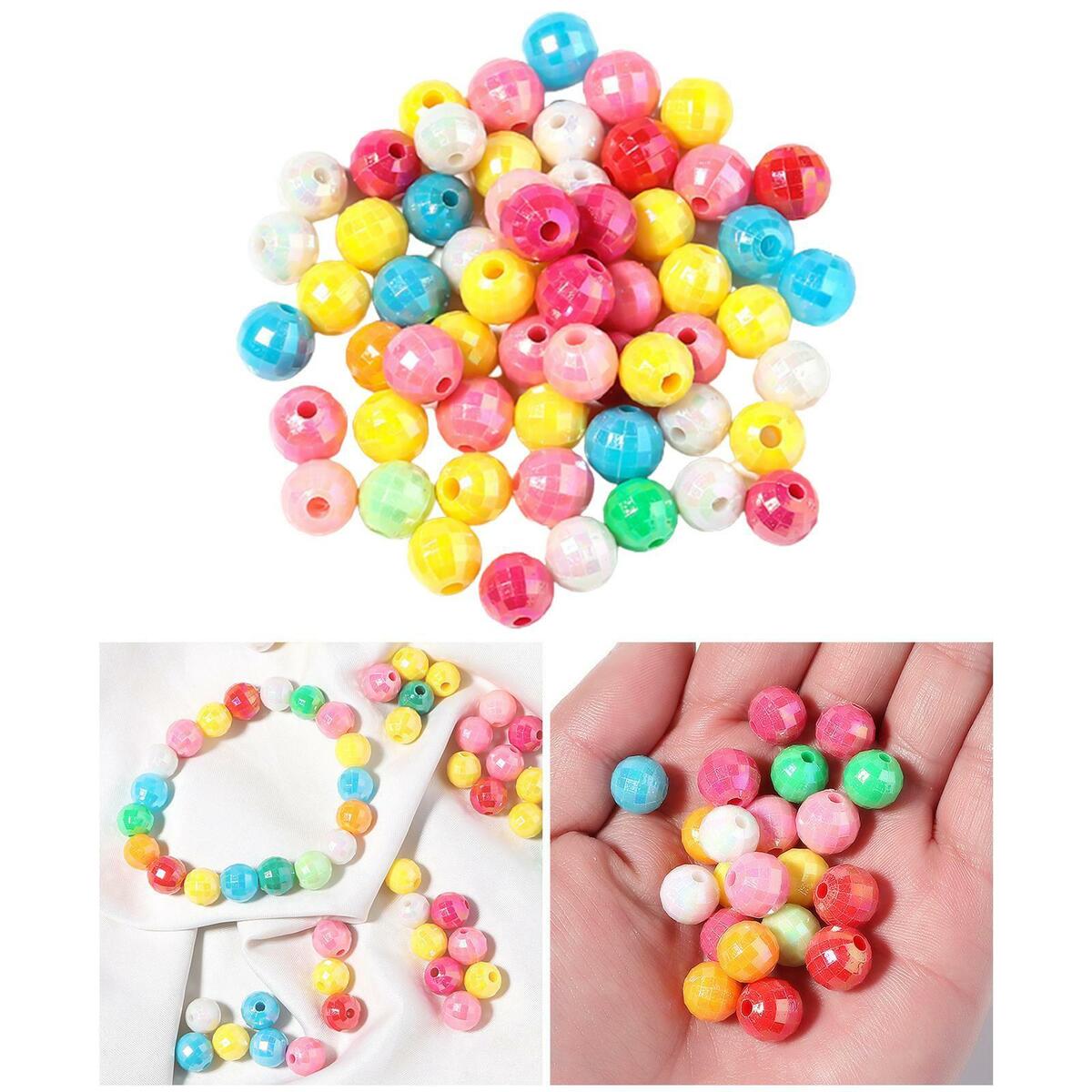 500 Pieces Plastic Spacer Loose  Bracelet Jewelry Making 10mm Charms