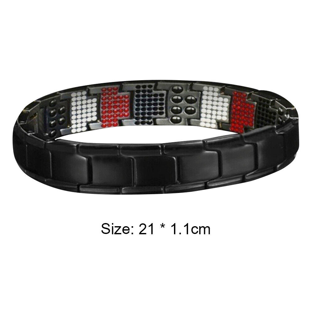 Removable Therapeutic Energy Healing Magnetic Bracelet Jewelry (Black)